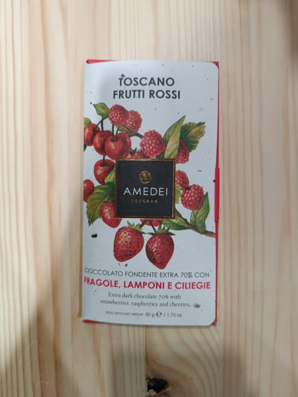 Cioccolato Fondente 70% con frutti rossi - Amedei 50gr