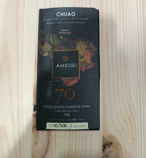 Cioccolato Fondente extra 70% "Cacao Criollo primitivo del Venezuela Chuao" - Amedei 50gr